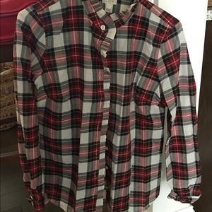 Jcrew tartan blouse cotton new